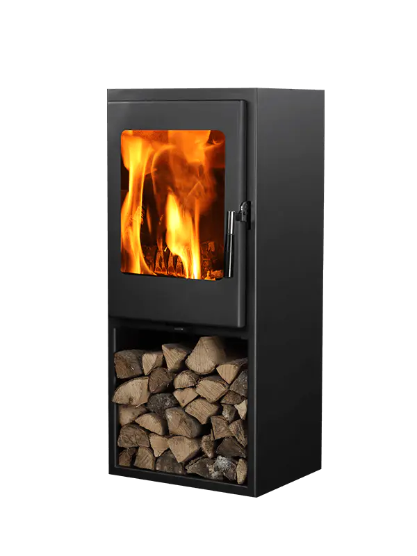 IRM06C 5kw Wood Burning Stove With Log Box